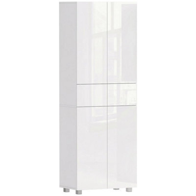 4-Door Kitchen Cupboard Freestanding Storage Cabinet W/ Shelves & Drawers White - image 1