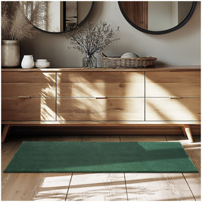 Tectake Rug Zonelle Short Pile And Ultra-Soft Carpet In Rectangular Or Round Design 80 X 150 Cm - Green - image 1