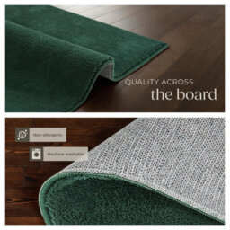 Tectake Rug Zonelle Short Pile And Ultra-Soft Carpet In Rectangular Or Round Design 80 X 150 Cm - Green - thumbnail 5