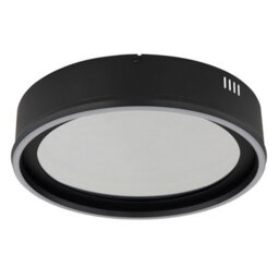 Luminosa Lighting Luminosa Mirrora 40Cm Semi Flush Ceiling Light Matt Black, Glass Mirror Led 2700/6500K - thumbnail 3