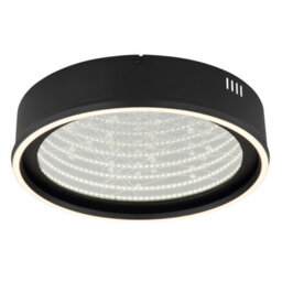 Luminosa Lighting Luminosa Mirrora 40Cm Semi Flush Ceiling Light Matt Black, Glass Mirror Led 2700/6500K