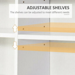 Homcom Cd Dvd Media Storage Shelves Display Shelf Racks Wooden Frame White - thumbnail 5