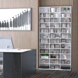 Homcom Cd Dvd Media Storage Shelves Display Shelf Racks Wooden Frame White - thumbnail 7