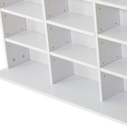 Homcom Cd Dvd Media Storage Shelves Display Shelf Racks Wooden Frame White - thumbnail 9