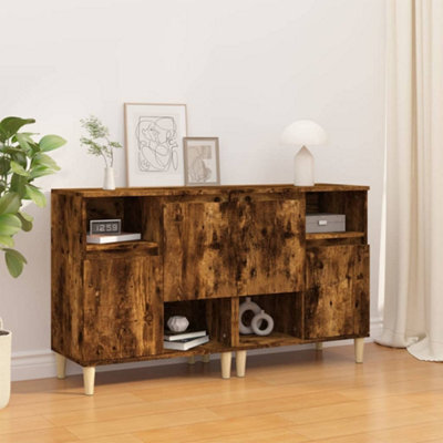 Berkfield Sideboards 2 Pcs Smoked Oak 60X35X70 Cm Engineered Wood - image 1