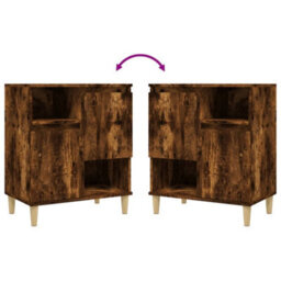 Berkfield Sideboards 2 Pcs Smoked Oak 60X35X70 Cm Engineered Wood - thumbnail 7