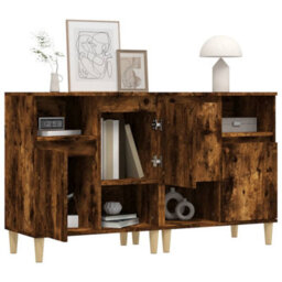Berkfield Sideboards 2 Pcs Smoked Oak 60X35X70 Cm Engineered Wood - thumbnail 4