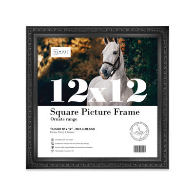12X12 Black Ornate Picture Frame (30.5 X 30.5Cm) Poster, Photo, Artwork, Gallery Wall Or Print - image 1
