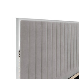 Wyld Haus Killarney Mink Upholstered 5Ft King Size Bed With Tall Ribbed Headboard - thumbnail 5