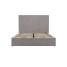 Wyld Haus Killarney Mink Upholstered 5Ft King Size Bed With Tall Ribbed Headboard - thumbnail 3