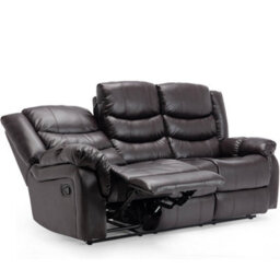More4Homes Seattle Manual Recliner Bonded Leather 1+3 Seater Sofa Set (Brown) - thumbnail 3