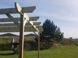 Arbor Garden Solutions Timber Pergola And Decking Complete Diy Kit, Chamfered Design (4.2M X 4.2M, Rustic Brown Finish) - thumbnail 6