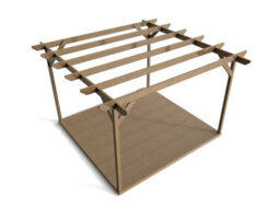 Arbor Garden Solutions Timber Pergola And Decking Complete Diy Kit, Chamfered Design (4.2M X 4.2M, Rustic Brown Finish) - thumbnail 7