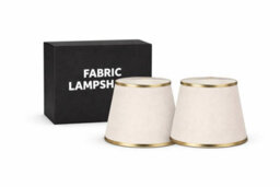 White Fabric Empire Lampshade With Gold Trim 30Cm Linen Table & Ceiling Lamp Shade For Bedroom Living Room - thumbnail 1