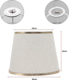 White Fabric Empire Lampshade With Gold Trim 30Cm Linen Table & Ceiling Lamp Shade For Bedroom Living Room - thumbnail 3