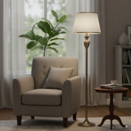 White Fabric Empire Lampshade With Gold Trim 30Cm Linen Table & Ceiling Lamp Shade For Bedroom Living Room - thumbnail 6