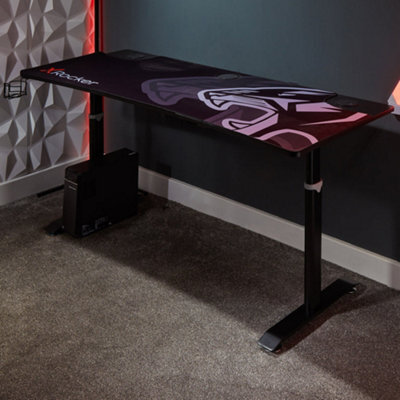 X Rocker Cougar Xl 160Cm Height Adjustable Gaming Desk With Full Mousepad - Carbon Black