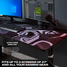 X Rocker Cougar Xl 160Cm Height Adjustable Gaming Desk With Full Mousepad - Carbon Black - thumbnail 4