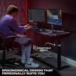 X Rocker Cougar Xl 160Cm Height Adjustable Gaming Desk With Full Mousepad - Carbon Black - thumbnail 3