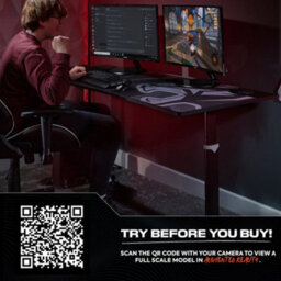 X Rocker Cougar Xl 160Cm Height Adjustable Gaming Desk With Full Mousepad - Carbon Black - thumbnail 8