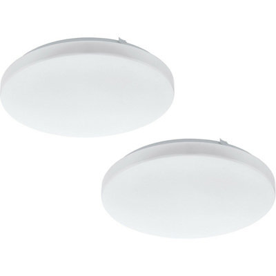 2 Pack Modern White Led Flush Ceiling Lights With Plastic Shade - image 1