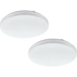 2 Pack Modern White Led Flush Ceiling Lights With Plastic Shade - thumbnail 1