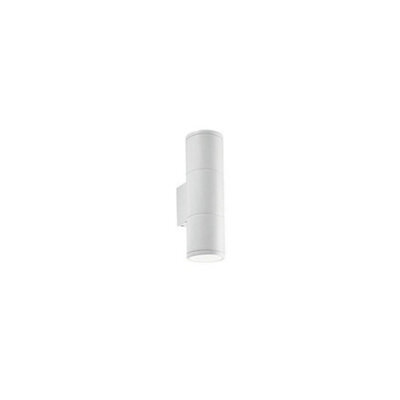Ideal Lux Gun  2 Light Outdoor Small Up Down Wall Light White, Oyster Ip44, Gu10