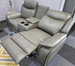 Pradaa Leather Electric Recliner Sofa Set With Cupholders 3+2 Seater Sofa Set  Led Lights Bluetooth Speakers Cooling Cupholders Us - thumbnail 5