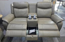 Pradaa Leather Electric Recliner Sofa Set With Cupholders 3+2 Seater Sofa Set  Led Lights Bluetooth Speakers Cooling Cupholders Us - thumbnail 3