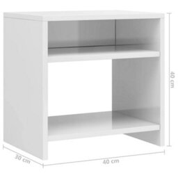 Vidaxl Bedside Cabinets 2 Pcs High Gloss White 40X30X40 Cm Engineered Wood - thumbnail 7