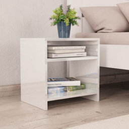 Vidaxl Bedside Cabinets 2 Pcs High Gloss White 40X30X40 Cm Engineered Wood - thumbnail 2
