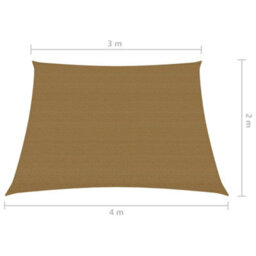 Berkfield Sunshade Sail 160 G/m2 Taupe 3/4X2 M Hdpe - thumbnail 6