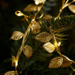 Dibor Golden Leaves Pre-Lit String Xmas Table Decoration Christmas Garland - 200Cm - thumbnail 3
