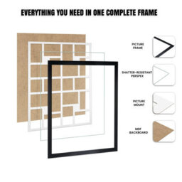 AK Frames 20X14 Rustic Oak Modern Multi Photo Frame With Silver Mount - Holds 2 Apertures (2X) A4 Photos - thumbnail 2