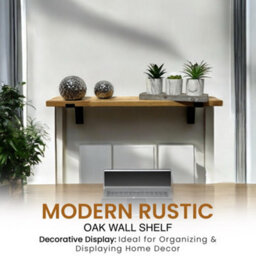 MKGT Solid Oak Wall Shelf - Solid Wood 22mm Thick (130 Cm Long) - thumbnail 5
