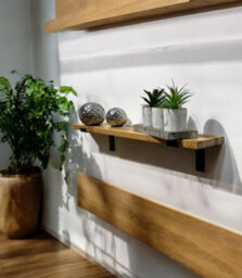 MKGT Solid Oak Wall Shelf - Solid Wood 22mm Thick (130 Cm Long) - thumbnail 6