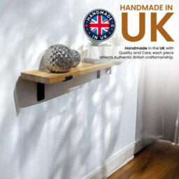 MKGT Solid Oak Wall Shelf - Solid Wood 22mm Thick (130 Cm Long) - thumbnail 3