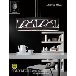 Luminosa Lighting Luminosa Manhattan Table Lamp 2 Light L1/sgu10, Polished Chrome With Black Patterned Shade - thumbnail 3