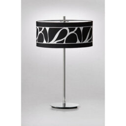Luminosa Lighting Luminosa Manhattan Table Lamp 2 Light L1/sgu10, Polished Chrome With Black Patterned Shade - thumbnail 2