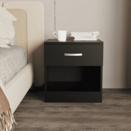 Matt Black Bedside Table Bedroom Furniture - thumbnail 5