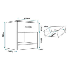Matt Black Bedside Table Bedroom Furniture - thumbnail 2