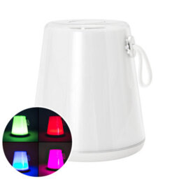 Happy Homewares Compact Modern White Led Colour Changing Rechargeable Touch Table Lamp - thumbnail 2