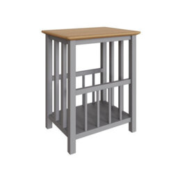 FWSTYLE Oak Magazine Rack Table Grey Ready Assembled - thumbnail 5