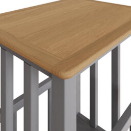 FWSTYLE Oak Magazine Rack Table Grey Ready Assembled - thumbnail 7
