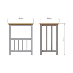 FWSTYLE Oak Magazine Rack Table Grey Ready Assembled - thumbnail 8