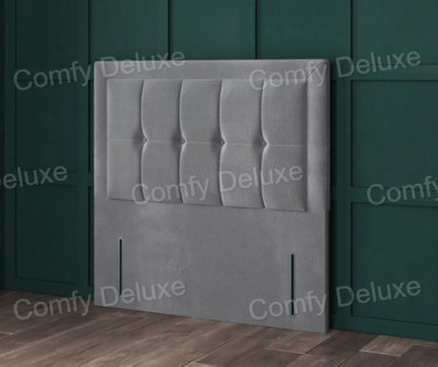 Comfy Deluxe 4Ft6 Grey Velvetto Loki Floorstanding 54Inch  Double Headboard - image 1