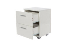 Core Products Lido White Gloss 2 Drawer Bedside Cabinet, H47.5Cm X W35.0Cm X D30.0Cm - thumbnail 2