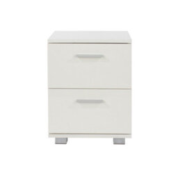 Core Products Lido White Gloss 2 Drawer Bedside Cabinet, H47.5Cm X W35.0Cm X D30.0Cm - thumbnail 4