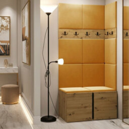 Anteroom Set Orion I Artisan Oak Shoe Cabinet Hangers Yellow Panels