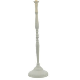 Britalia Brjoa422 Soft White Vintage Metal Lathe Turned Tall Candlestick Table Lamp With Linen Tapered Drum Shade 59Cm - thumbnail 2